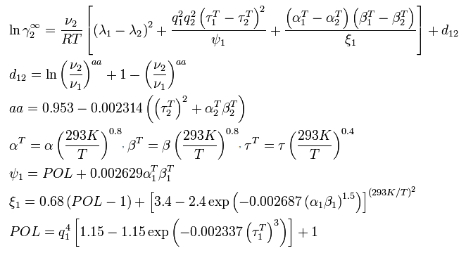 MOSCED Equations